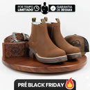 [Kit 4 em 1] Bota Masculina Ortopédica Fazenda de Cano Curto em Couro Legítimo com Boné Modão, Cinto e Carteira GRÁTIS