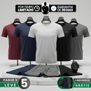 [Leva 5, Paga Só 3!] Camiseta Polo Masculina Bravon de Alta Qualidade em Seda Mulberry, Poliéster e Spandex + 3 Bermudas e 1 Relógio Tático GRÁTIS