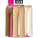 [Leve 3, Pague Só 2] Kit de 3 Calças Femininas Olina em Veludo (66% Rayon, 29% Nylon, 5% Elastano)