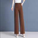 [Pague 3, Leve 5] Calças Femininas Lavina de Cintura Alta com Botões Frontais em Poliéster e Seda Gelo + BRINDES