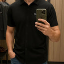 [Leve 5, Pague Só 3] Camisa Polo Riviero Masculina em Seda Natural de Amoreira, Poliéster e Rayon + 3 Bermudas e Relógio GRÁTIS